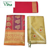 Apoorva Silk Half Saree Set with floral and paisley woven motifs and striped pattern