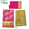 Apoorva Silk Half Saree Set with pink and gold-toned gold-toned borders