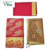 Apoorva Silk Half Saree Set with red and gold-toned woven border