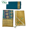 Apoorva Silk Half Saree Set with floral and geometric patterns and floral embellishments