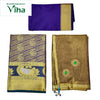 Apoorva Silk Half Saree Set with repeated floral and large peacock motifs