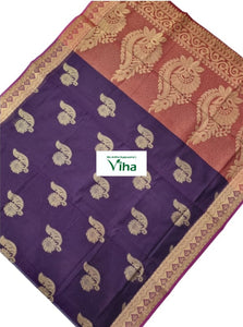Cotton Silk Saree with Contrast Blouse & with Contrast pallu