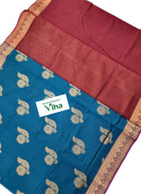 Cotton Silk Saree with Contrast Blouse & with Contrast pallu