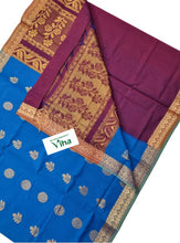 Cotton Silk Sarees with Contrast Grand Pallu & Contrast Blouse
