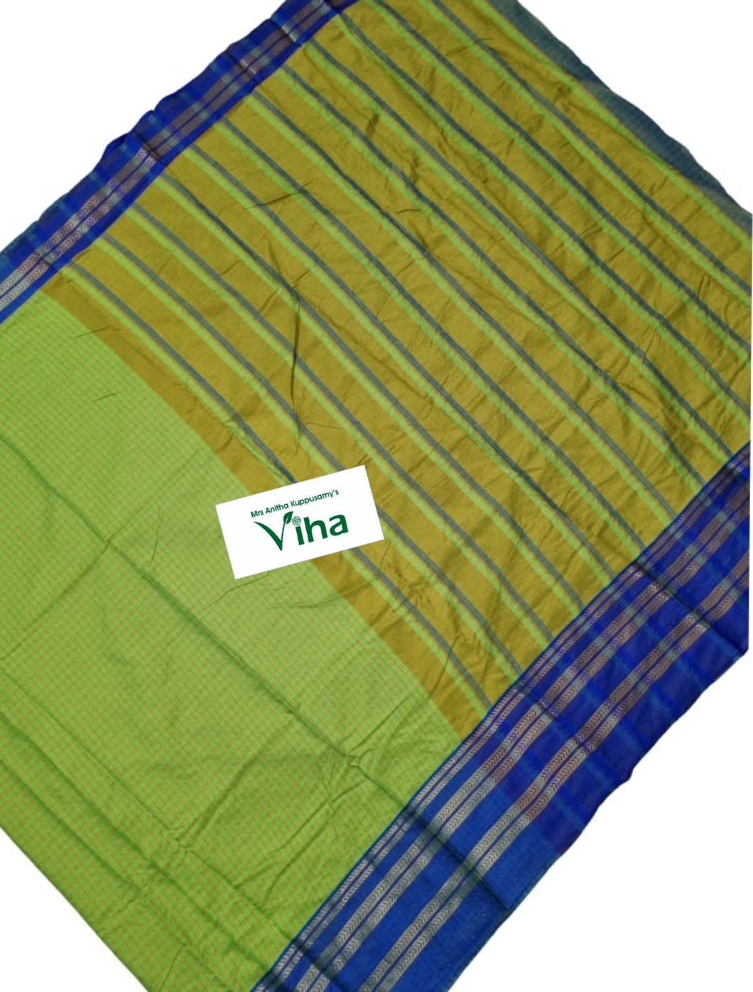 Cotton Silk Saree with Contrast Pallu & with Contrast Blouse