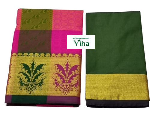 Semi Silk Pavadai Blouse Set 8 to 18 years