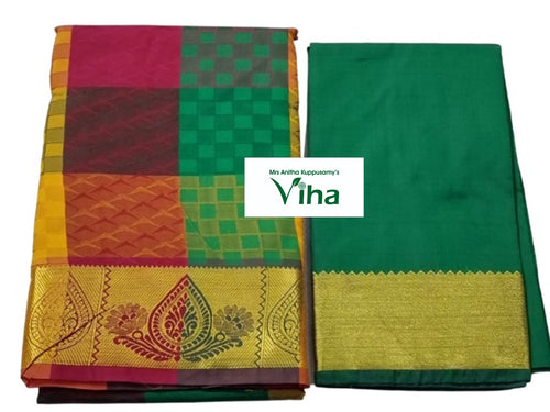 Semi Silk Pavadai Blouse Set 8 to 18 years