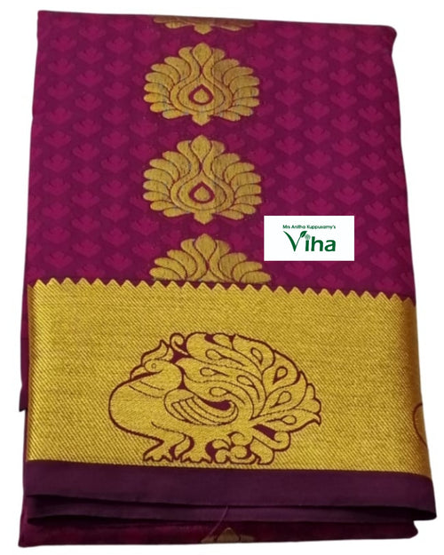 Silk Pavadai Set (Lehenga Set) with running Blouse 8+ years, small repeating pattern