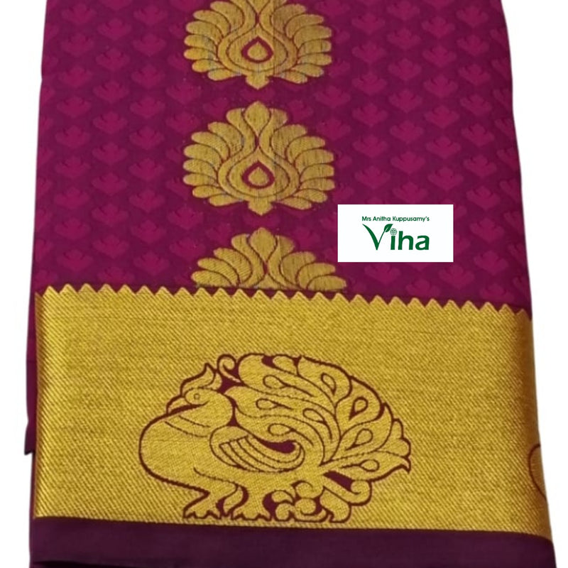 Silk Pavadai Set (Lehenga Set) with running Blouse 8+ years, small repeating pattern
