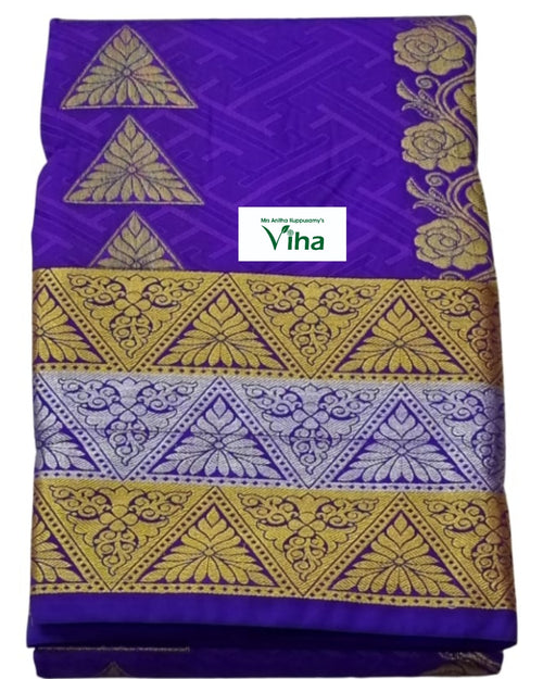 Silk Pavadai with running Blouse 8 to 16 years, geometric patterned background