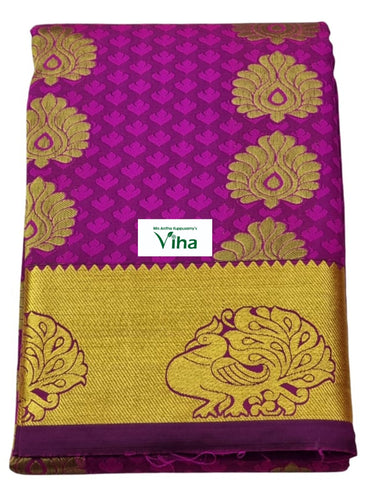 Semi Silk Pavadai with running Blouse 8 to 16 years