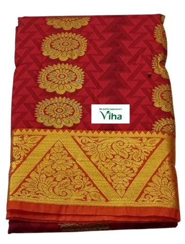 Semi Silk Pavadai with running Blouse 8 to 16 years