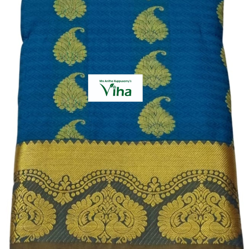 Silk Pavadai Set (Lehenga Set) with running Blouse 8 to 16 years, folded fabric