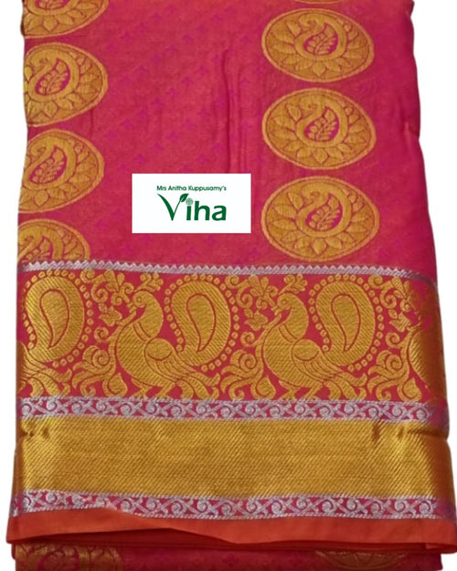 Silk Pavadai with running Blouse 8 to 16 years, folded fabric