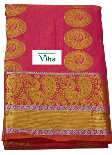 Semi Silk Pavadai with running Blouse 8 to 16 years
