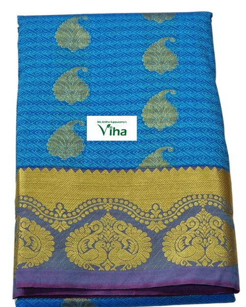 Silk Pavadai with running Blouse 8 to 16 years, geometric pattern