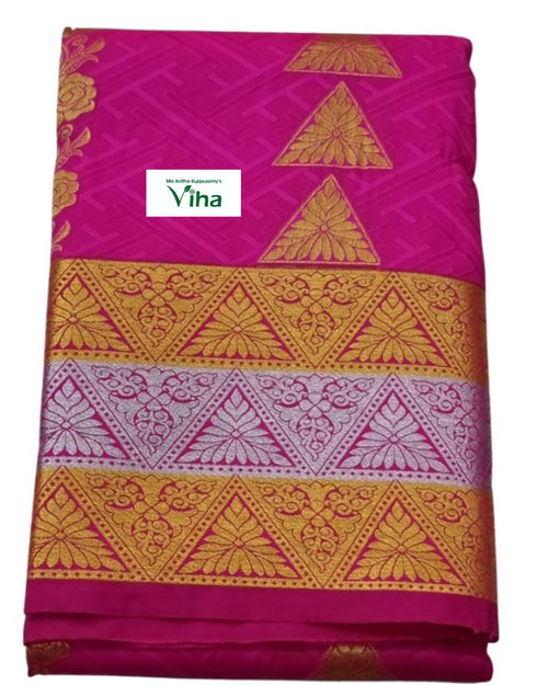 Silk Pavadai with running Blouse 8 to 16 years, geometric pattern