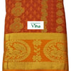 Silk Pavadai with running Blouse 8 to 16 years, peacock pattern and floral vine border