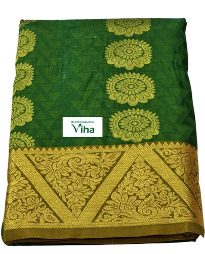 Semi Silk Pavadai with running Blouse 8 to 16 years