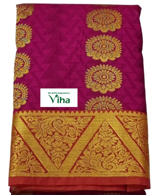 Silk Pavadai with running Blouse 8 to 16 years, circular medallions and patterned triangles