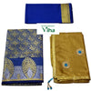 Apoorva Silk Half Saree Set with woven border pattern and decorative appliqués