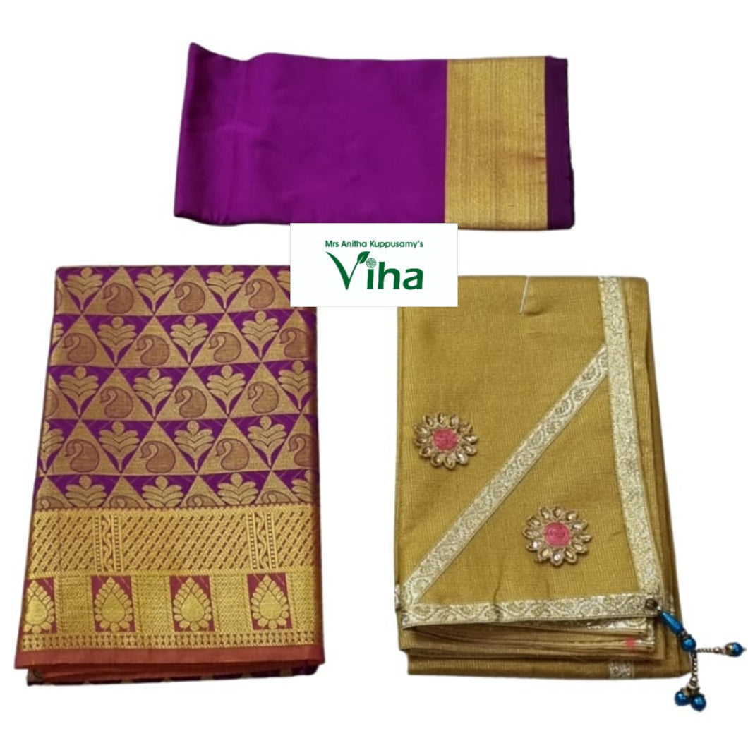 Pure Cotton Saree Printed With Blouse – Viha Online