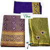 Apoorva Silk Half Saree Set with peacock motifs and flower shaped appliques