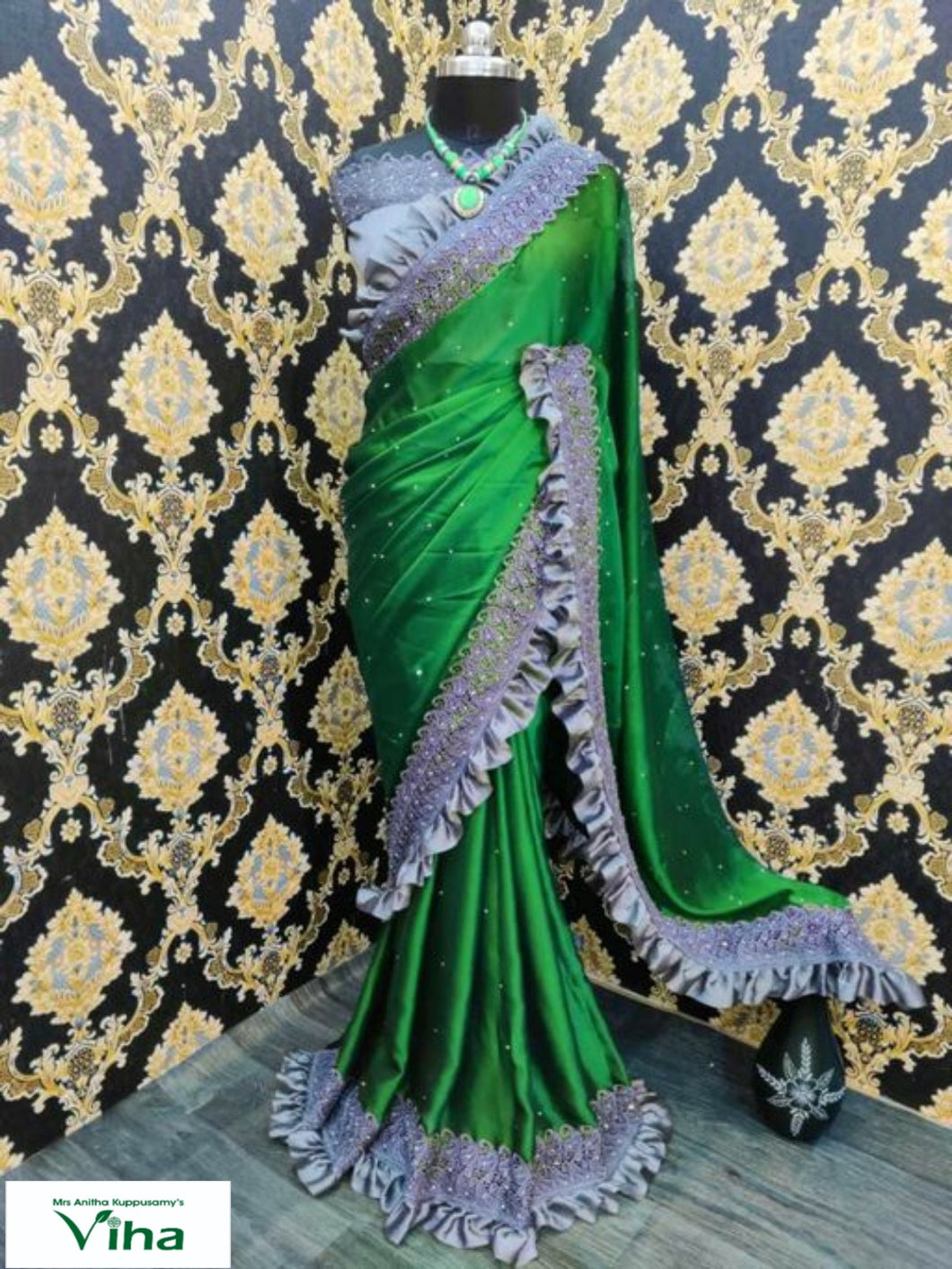 Desiger Saree with Ruffle work & with Blouse

Saree