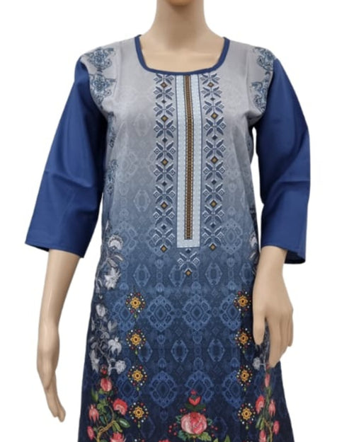 American Crepe Kurti Size XL with a scoop neckline and sleeves