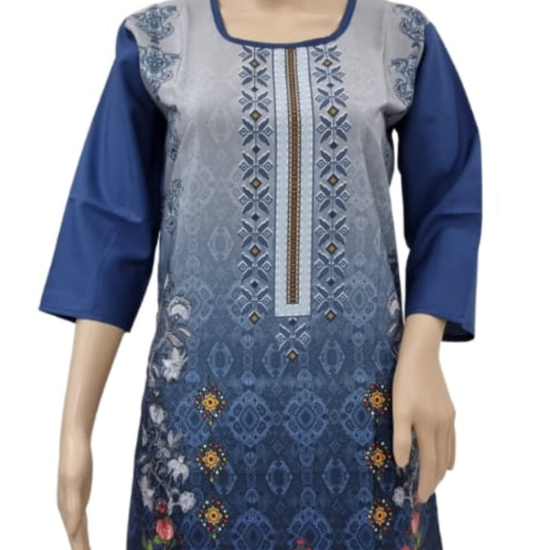 American Crepe Kurti Size XL with a scoop neckline and sleeves