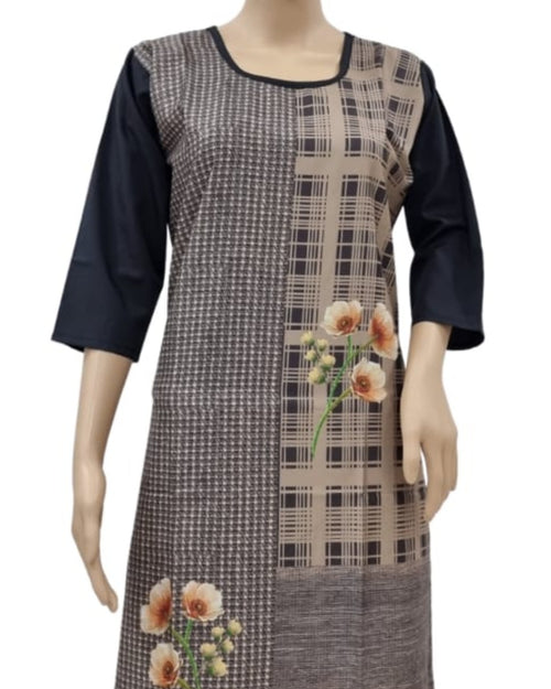 American Crepe Kurti Size XL with scoop neckline and three-quarter sleeves
