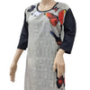 American Crepe Kurti Size :- XXL with scoop neckline and three-quarter sleeves
