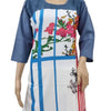 American Crepe Kurti Size :- XXL with round neckline and three-quarter sleeves