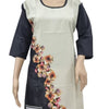 American Crepe Kurti Size :- XXL with round neckline and half-length sleeves