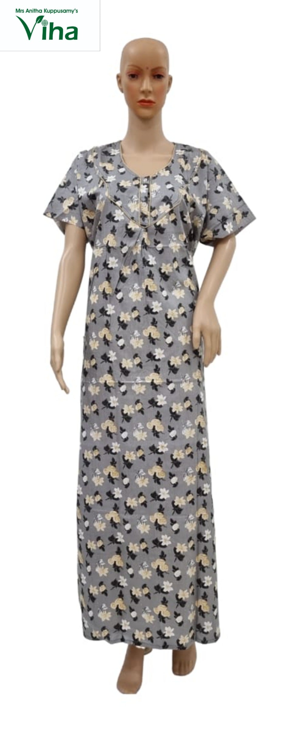 Pure Cotton Printed Free Size Nighty