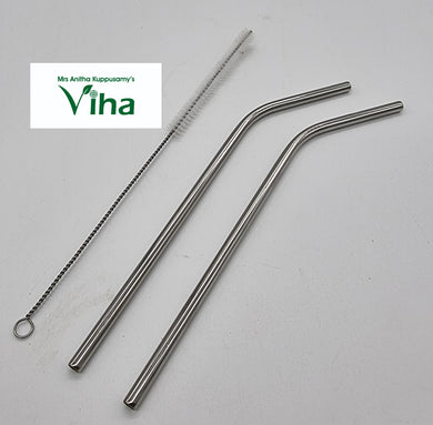 Steel Straw Bent with Brush Cleaner