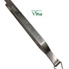 Roti Tong For Kitchen, one long silver-coloured metallic tong featuring an etched rose design and a triangular hanging loop at the base