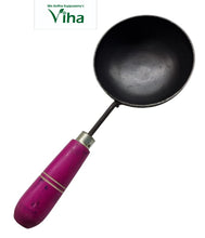 Iron Seasoning Spoon with Wooden Handle