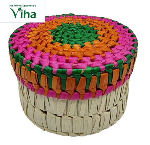 Palm Woven Round Box | Code - P 072