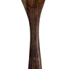 Wooden Spatula with a spoon-shaped head, fork-tine slots at the tip, and a long tapered handle