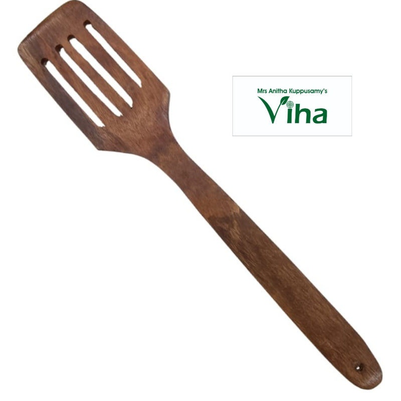 Wooden Spatula / Dosai Karandi (ladle) / Wooden Spoon with four longitudinal slots in the head