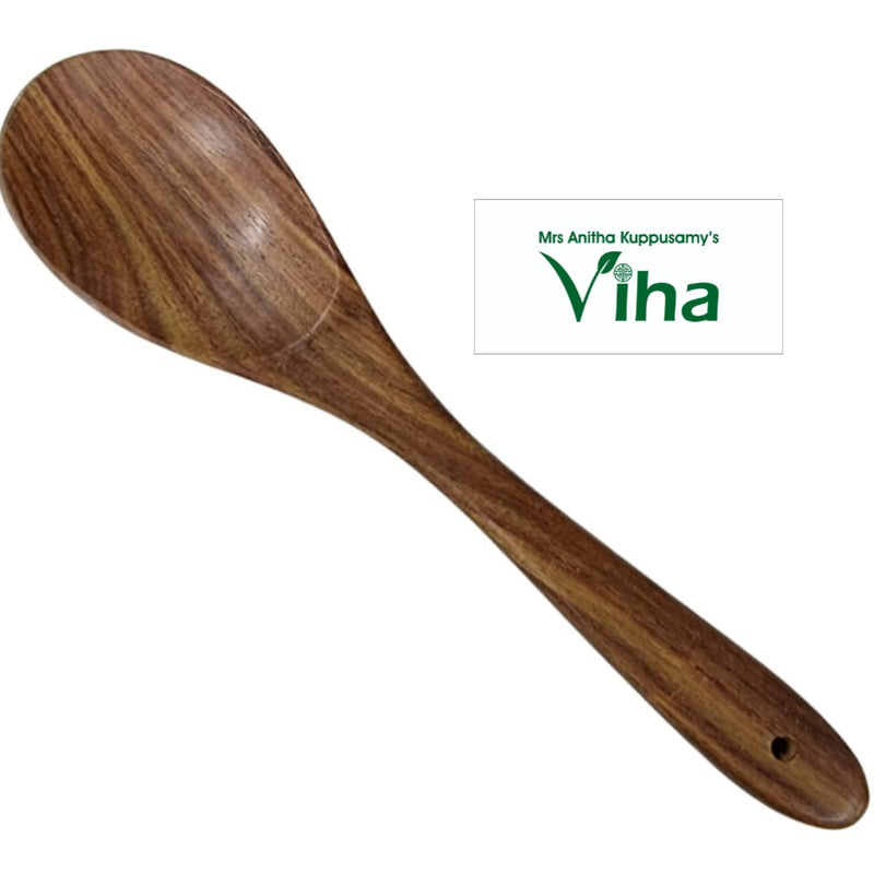 Wooden Spatula / Wooden Gravy Spoon / Wooden Spoon, brown wooden spoon featuring a polished finish and one round hole near the handle's tip