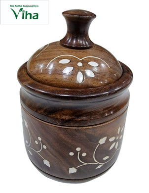 Wooden Jar / Wooden Pickle Jar / Wooden Salt Jar