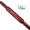 Wooden Chapati Poori Roller Set, a polished reddish-brown wooden rolling pin with rounded handles at both ends