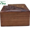 Wooden Box with Brass Flower Work