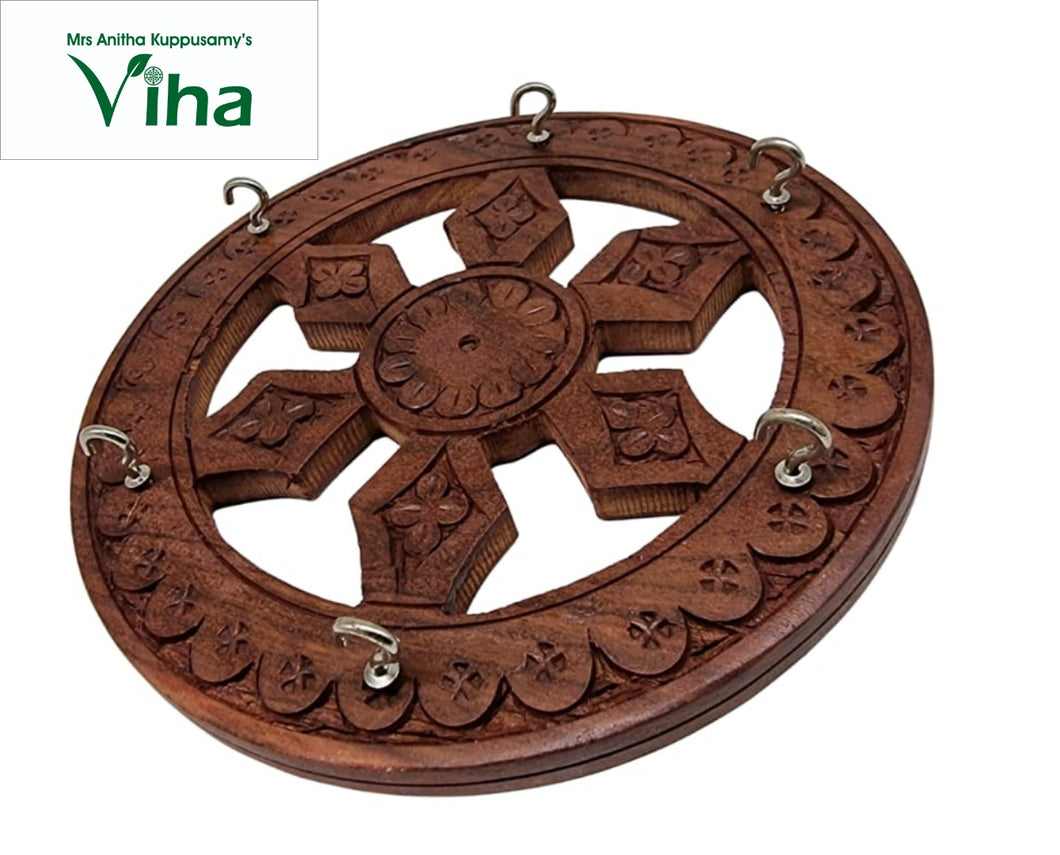 Wooden Key Holder Round Shape Small Size