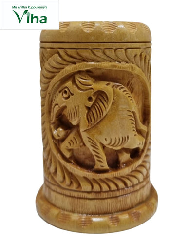 Wooden Carving Pen Pencil Holder