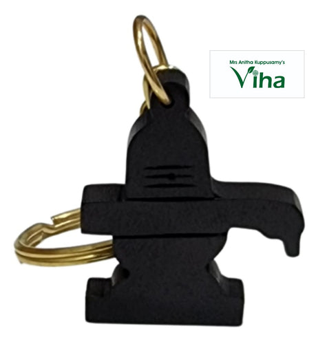 Ebony Wood Shivling Keychain / Karungali Kattai Shiv Ling Keychain