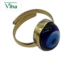Evil Eye Brass Finger Ring / Adjustable for Men & Women