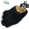 Beautiful Traditional Hair Kunjalam, a black cord attached to two gold-toned, bell-shaped metal caps studded with clear stones, over a black tassel